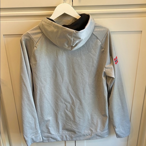 UNRL Crossover Hoodie Gray Nordic Inc Hoodie with Flag Patch Men’s Medium - Picture 5 of 12